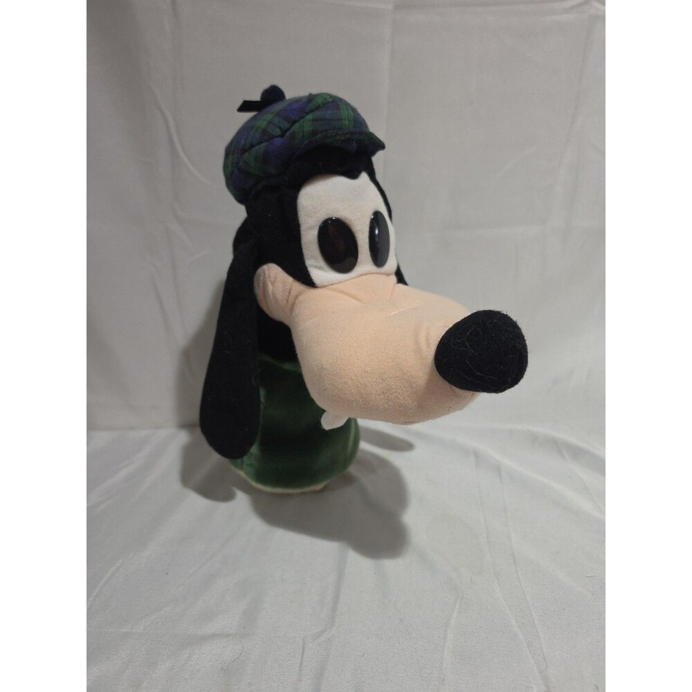 Vintage Disney Store GOOFY Plush Golf Club Head Cover Blue and Green Plaid Hat